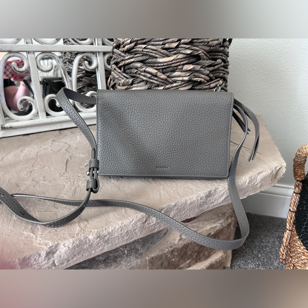 All Saints Leather Fetch wallet crossbody